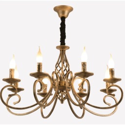 Vintage Chandelier 8 Light Pendant Light Bronze E14 Metal