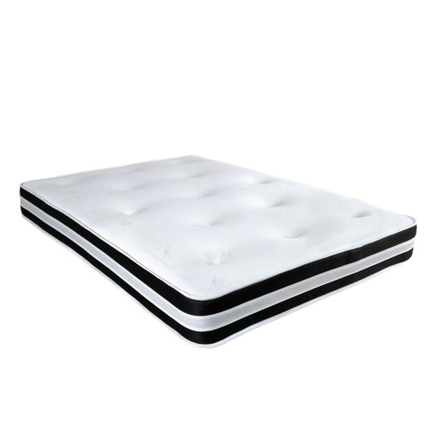 3D Quilted Tuft Mattress - 20cm Deep, Soft Comfort, Airflow Border Black Small Single