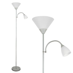 ValueLights Mozz Silver Mother and Child Floor Lamp Chrome