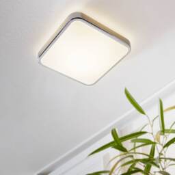 EGLO Manilva 1 LED White/Chrome Steel Square Wall Light