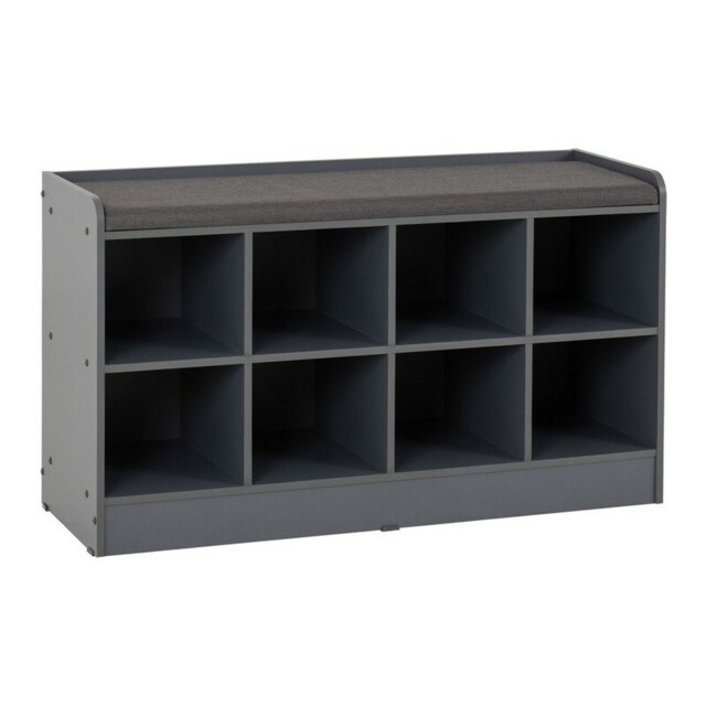 Portland Shoe Bench - L34.5 x W97 x H55 cm - Grey/Steel Fabric Grey