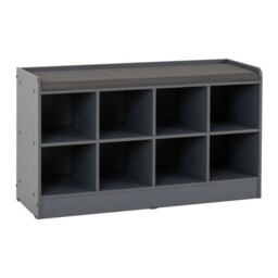 Portland Shoe Bench - L34.5 x W97 x H55 cm - Grey/Steel Fabric Grey