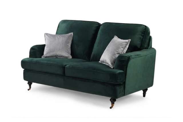 Velvet Bottle Green 2 Seater Bella Sofa ASTBURY