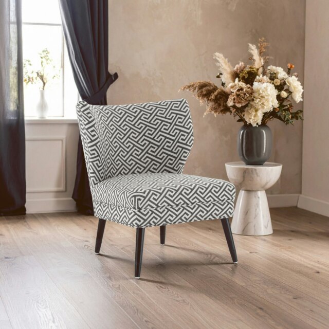Interiors By Premier Supportive Seating Greek Key Design Lounge Chair, Nordic Design Wooden Chair, Contemporary Accent Chair Multi