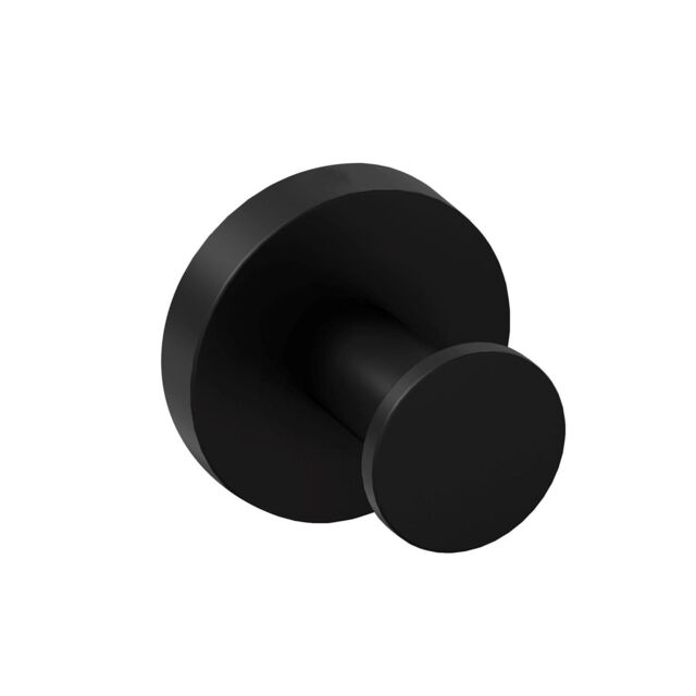 COSMIC Towel Hook, Robe & Coat Hook Matt Black, Hidden Fixings, Start Collection