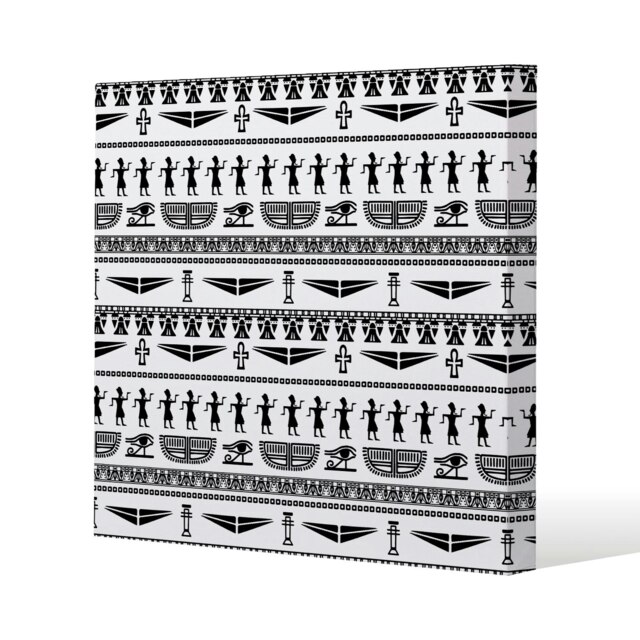 Tribal art, Egyptian vintage ethnic silhouettes (Canvas Print) Multi
