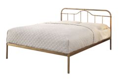 5ft King Size Retro bed frame,Antique bronze,metal,tube.Low foot end traditional industrial Bronze King