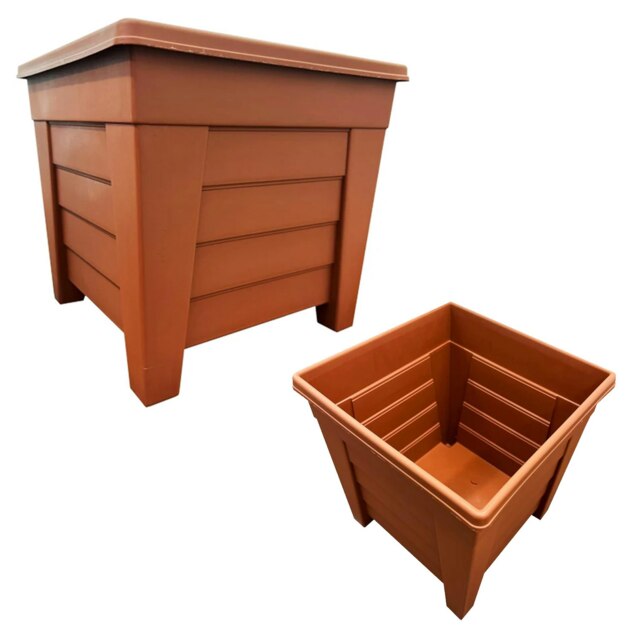 2 x Terracotta 33cm Spacious Grosvenor Flower Plant Pots For Home & Garden Brown Terracotta