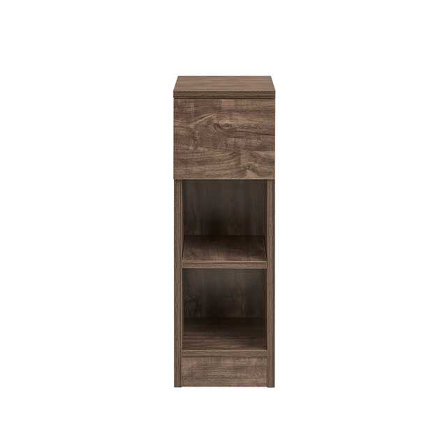 SoBuy Slim Bedside Table with Drawer and Shelf, Dark Brown, 7.9 x 13.8 x 23.6 in, 7.19 kg - FBT111-SN