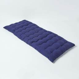 Homescapes Garden Bench Cushion Luxury 2 Seater Cotton Indoor Outdoor Seat Pad Navy Blue 108 x 42 cm 1