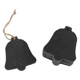 Nicola Spring Slate Christmas Tree Decorations - 7 x 8.5cm - Bell - Pack of 6
