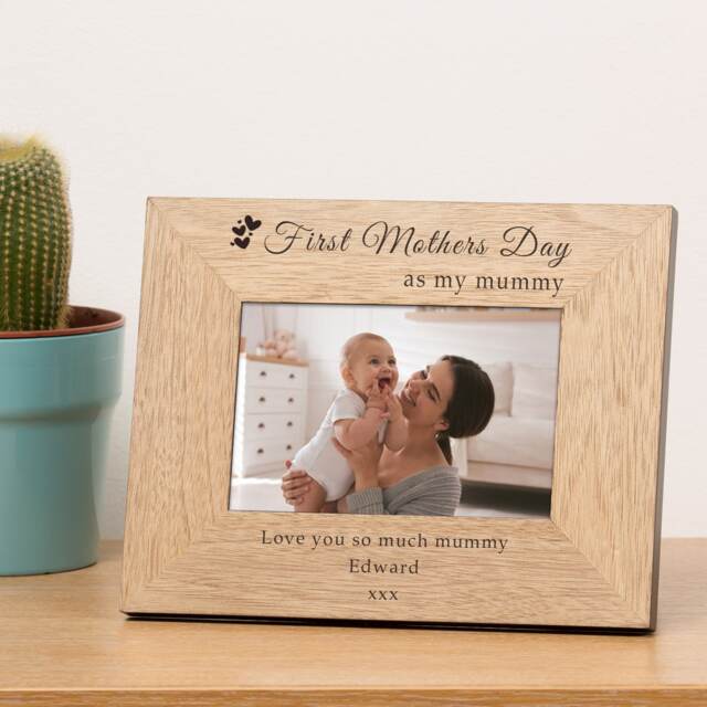 Personalised First Mothers Day as my Wood Picture Frame 6x4 Mum