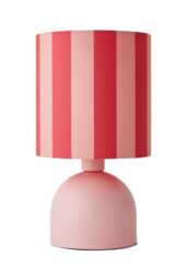 ValueLights Miley Pink Stripes Shade Pink Table Lamp and Bulb