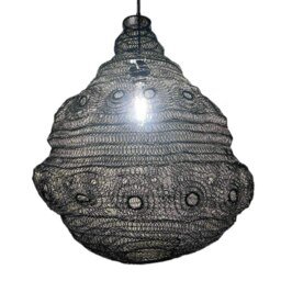 CGC CASABLANCA Large Black Mesh Moroccan Metal Ceiling Pendant Light and Lamp Shade Black