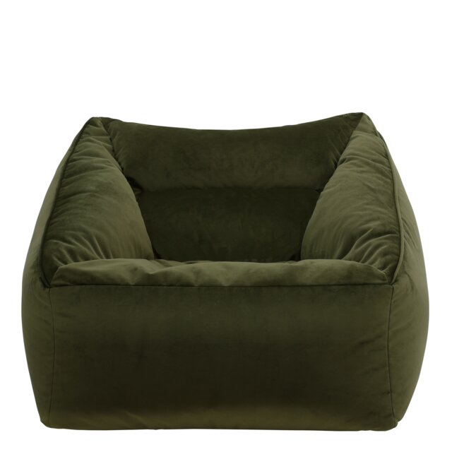 Natalia Velvet Adults Bean Bag Armchair, Ready Filled Large Beanbag Olive Green Green Olive Green XL 1