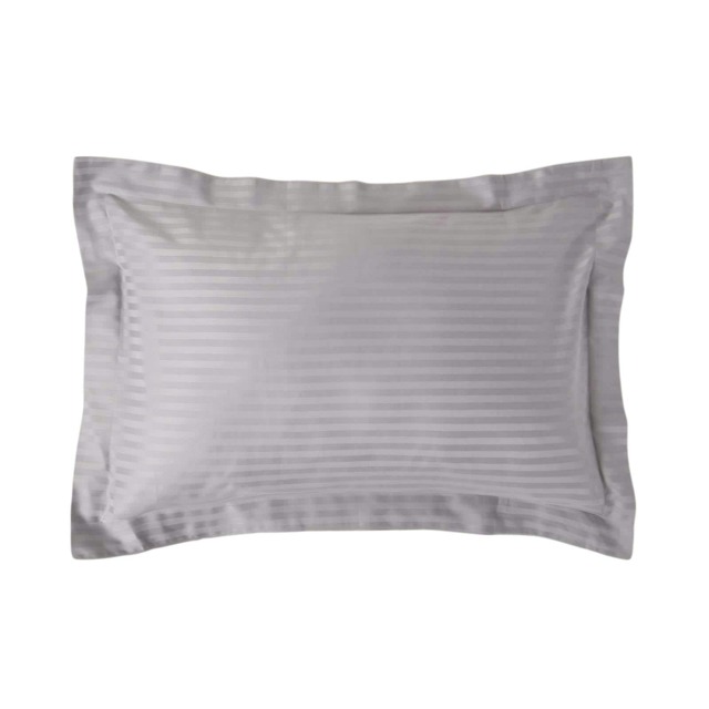 Homescapes Grey Egyptian Cotton Satin Stripe Oxford Pillowcase 330 TC Grey Standard