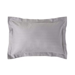 Homescapes Grey Egyptian Cotton Satin Stripe Oxford Pillowcase 330 TC Grey Standard