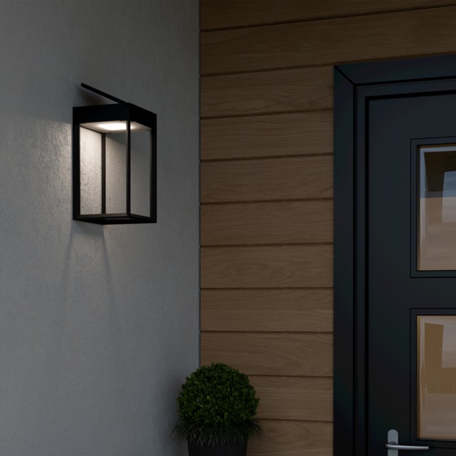 EGLO Suzzara Black Plastic Solar Outdoor Sensor Light