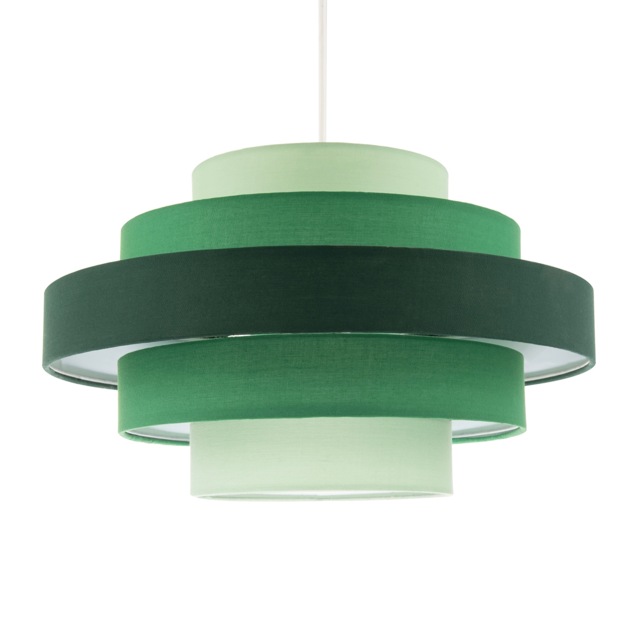 Five Tier Pendant Lighting Shade with Various Green Cotton Rings Green Green 1