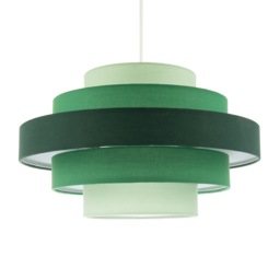 Five Tier Pendant Lighting Shade with Various Green Cotton Rings Green Green 1