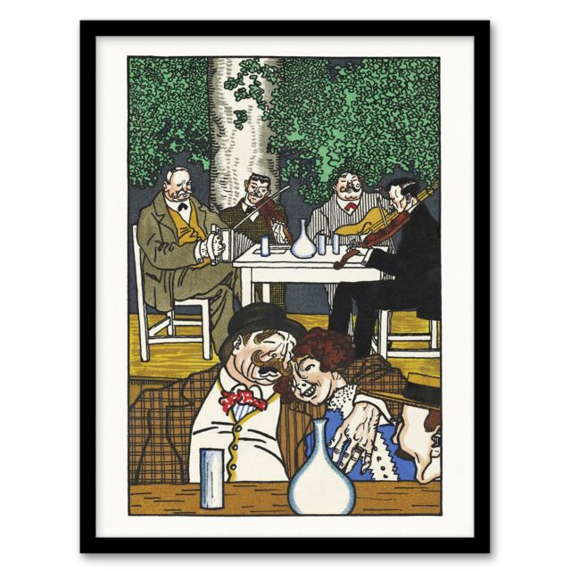 Moriz Jung At the Heuriger Tavern Painting Framed Wall Art Picture Print A3
