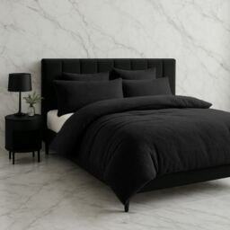 Teddy Bear Fleece Soft Cosy Duvet Cover + Pillow Case Set Black Single