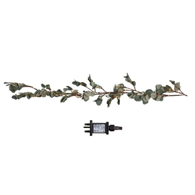 1.8m Eucalyptus Christmas Garland with 130 Warm White LEDs