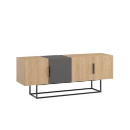 Decortie Tontini TV Stand 140x37.5x55cm Oak Anthracite Grey