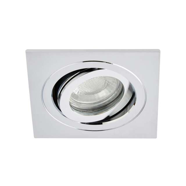 BHS Sym Square IP65 Tiltable Downlight Silver Chrome 1