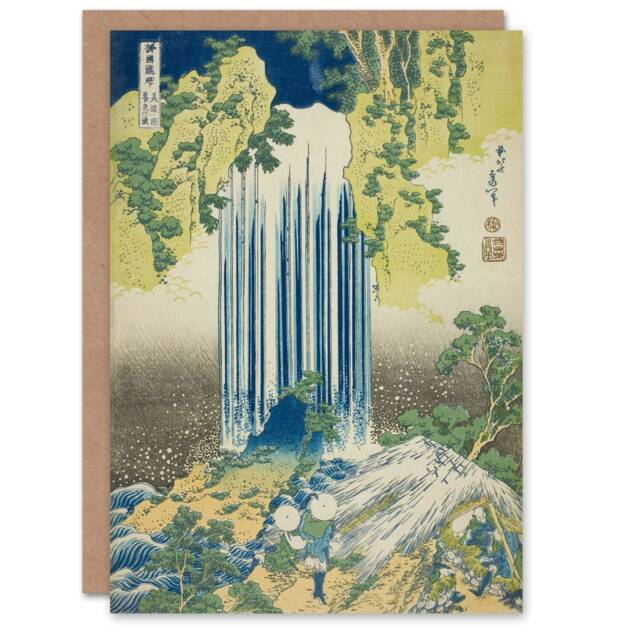 Katsushika Hokusai Japanese Art Card Yoro Waterfall In Mino Province