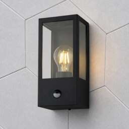 CGC Lighting Dave PIR Black Stainless Steel Outdoor Wall Lantern E27 IP54 - Motion Sensor
