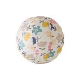 ValueLights Annie Bold Floral Natural Fabric Globe Ball Ceiling Shade