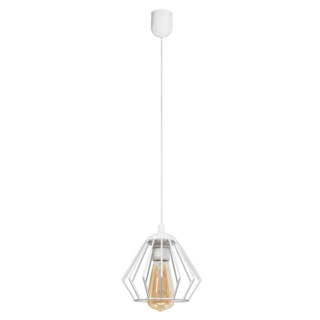 Agat Wire Frame Pendant Ceiling Light White 18cm