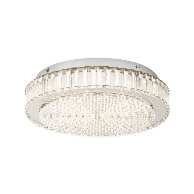 EGLO Balparda Chrome Crystal LED Ceiling Light, (D) 61cm