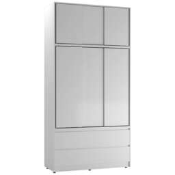 120cm 3 Sliding Doors Children Kids Wardrobe Bedroom Storage Closet Hanging Rail Multi White 1