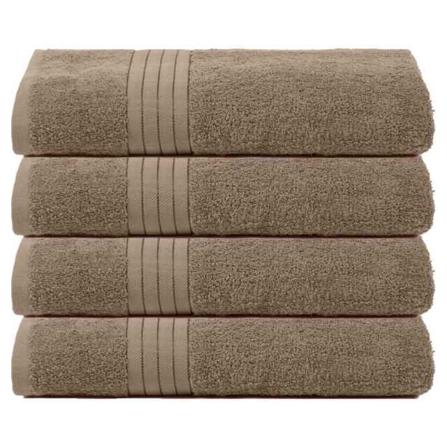 OHS 4 x Soft Luxury 100% Cotton 500GSM Bathroom Bath Sheet Towels, 90x150cm - Mocha