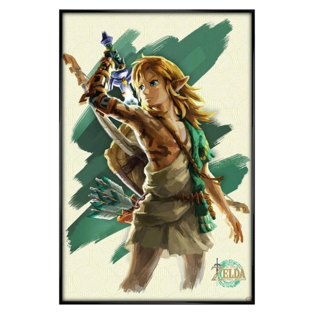 Gloss Black Framed The Legend of Zelda Tears of the Kingdom Link Unleashed Maxi Poster Multi