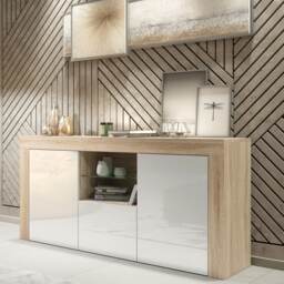 TV Unit TV Stand Sideboard Media Cabinet Storage Cabinet Oak White High Gloss 145cm