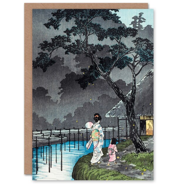 Hiroaki Takahashi Art Card Moon At Sekiguchi Vintage Japanese