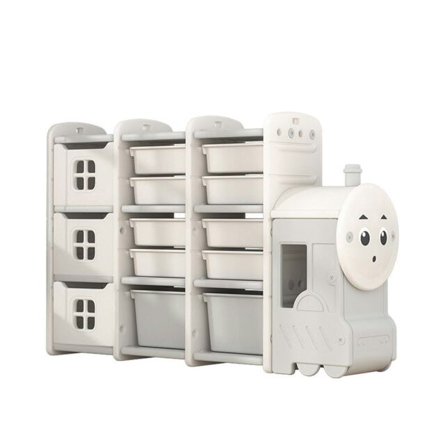 Living and Home Train-shaped Toy Storage Rack Sideboard for Kids