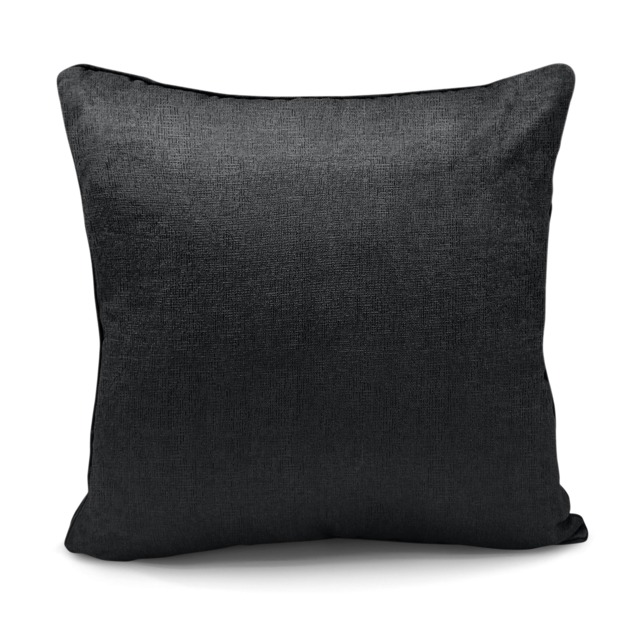 Embossed Plain Scatter Cushion - 43cm x 43cm Black