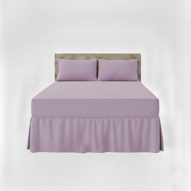 Fitted Valance Bed Sheet Polycotton Mattress Cover And Frill Easy Care Purple Super King