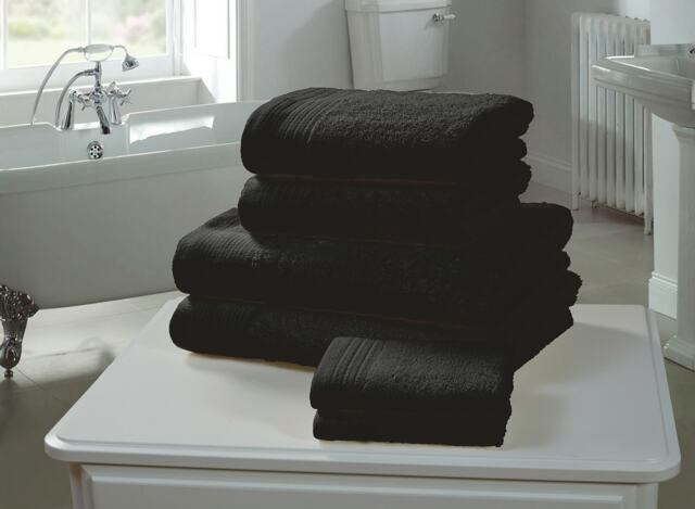 Chatsworth 600gsm Pure Cotton Towels Soft & Absorbent Black Black Face cloth 1