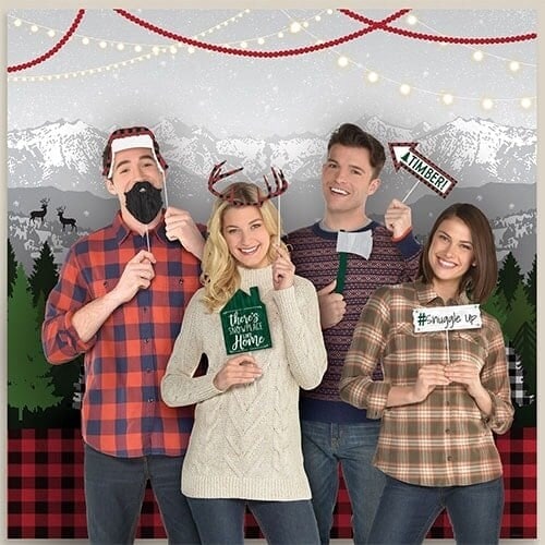 Cosy Holiday Scene Setters With Photo Booth Props Christmas Backdrop Kit