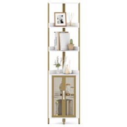 COSTWAY 6 Tier Corner Shelf Industrial Bookcase Display Shelf