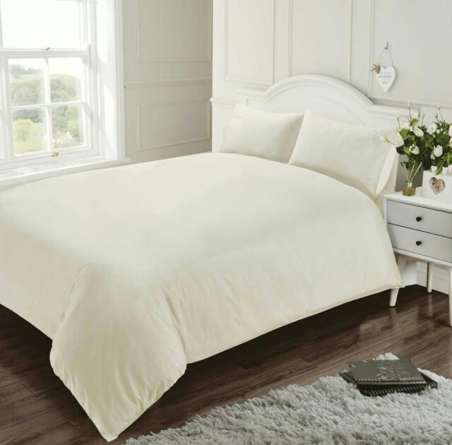Egyptian Cotton Duvet Cover Set 400 Thread Count - Super King - Cream