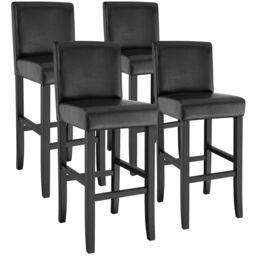 Bar Stools with a padded backrest and faux leather cover Black black 41 x 40 x 107 cm 4