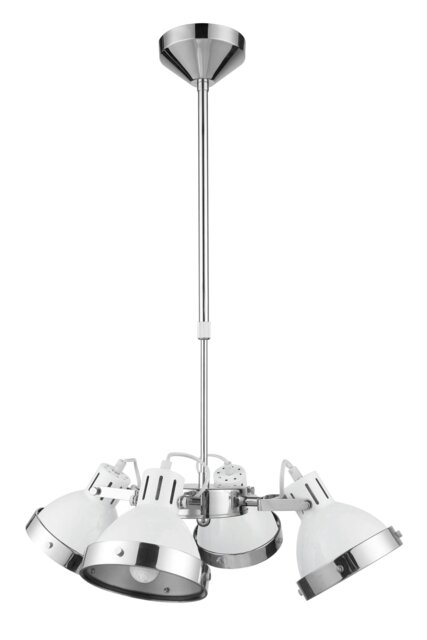 Jasper White Shade and Chrome 4 Light Pendant Light