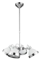 Jasper White Shade and Chrome 4 Light Pendant Light