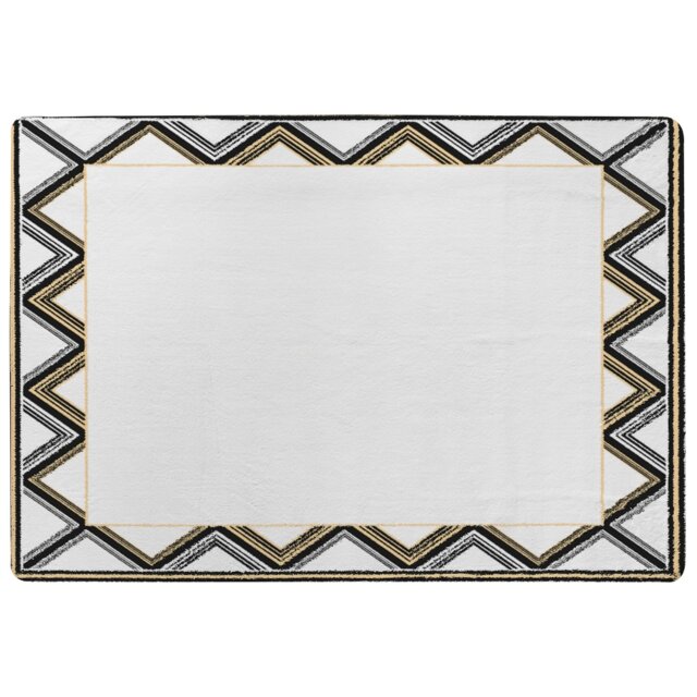 Art Deco Patterned Border Designer Rug Multi